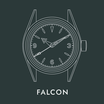 Lorier Falcon Series III owner's manual button - illustrated case diagram
