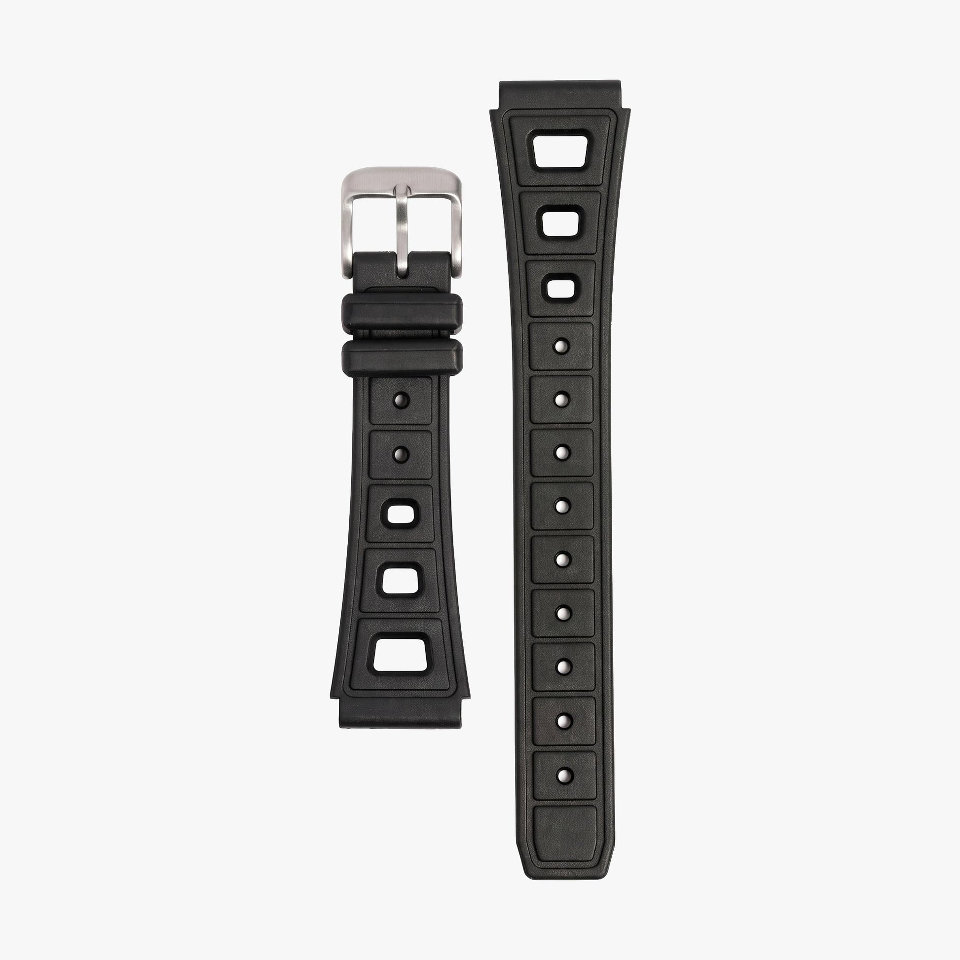 Lorier black rubber bonetto cinturini strap with brushed steel buckle