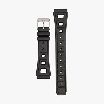 Lorier black rubber bonetto cinturini strap with brushed steel buckle