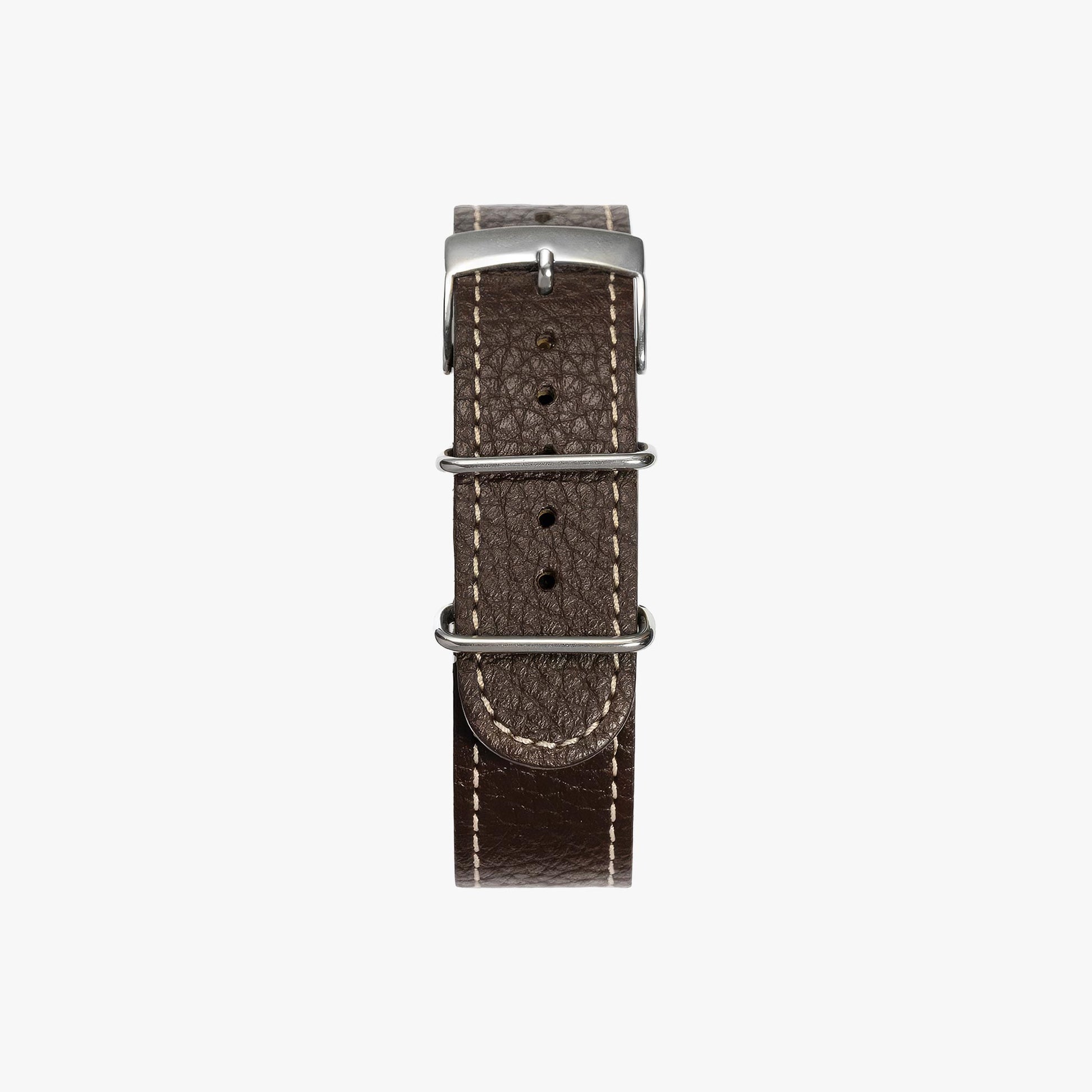 Lorier dark brown deerskin singlepass strap with stainless steel hardware