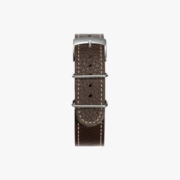 Lorier dark brown deerskin singlepass strap with stainless steel hardware