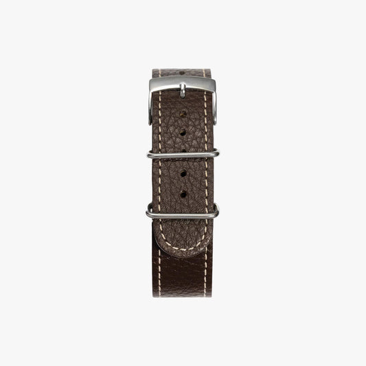 Lorier dark brown deerskin singlepass strap with stainless steel hardware