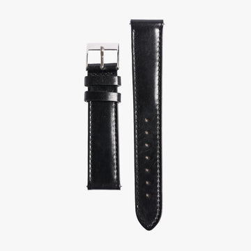 Lorier black leather strap with stainless steel hardware