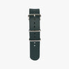Lorier green woven nylon watch strap with silver-toned metal hardware
